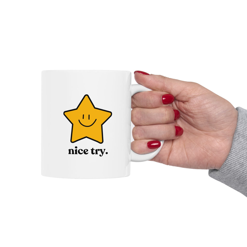 Nice Try Icon Mug (Global) | Ceramic Mug, 11oz