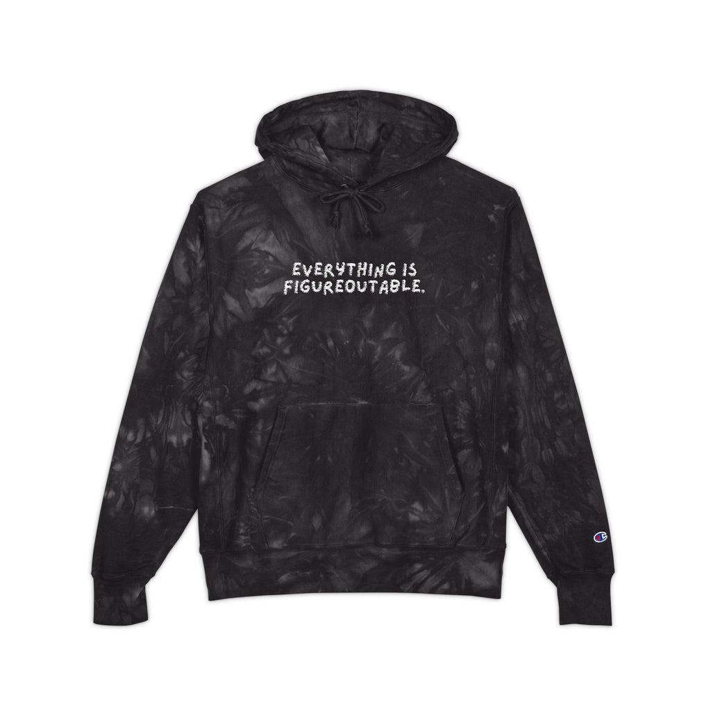 Everything is Figureoutable Tie Dye Embroidered Hoodie