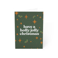 Holly Jolly Christmas Greeting Card — Festive Holiday Card (1/10/30/50 pcs)