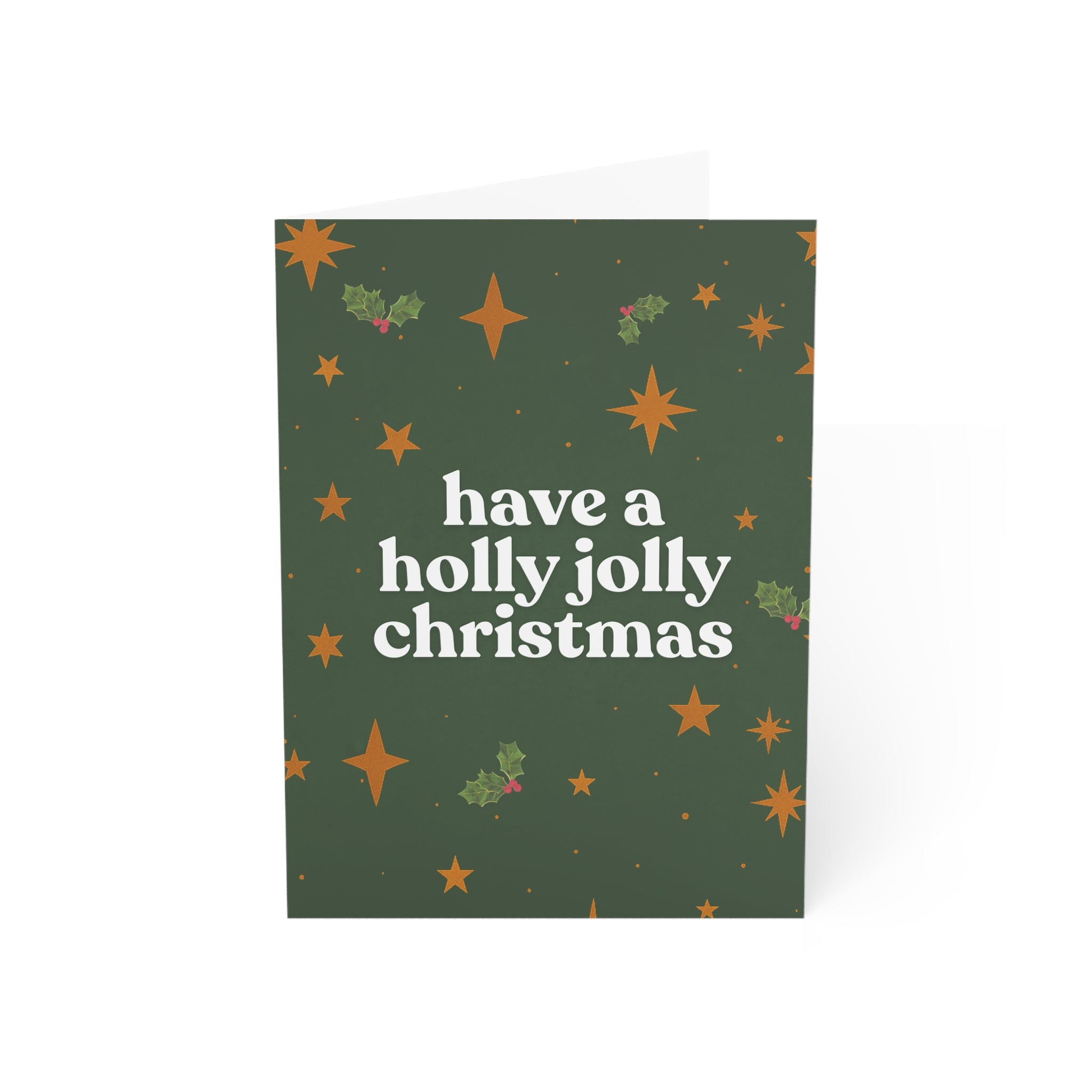 Holly Jolly Christmas Card (UK) (1/10/30/50 pcs)