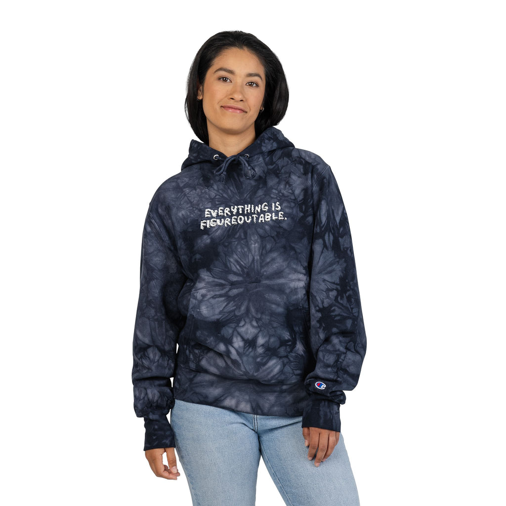 Everything is Figureoutable Tie Dye Embroidered Hoodie