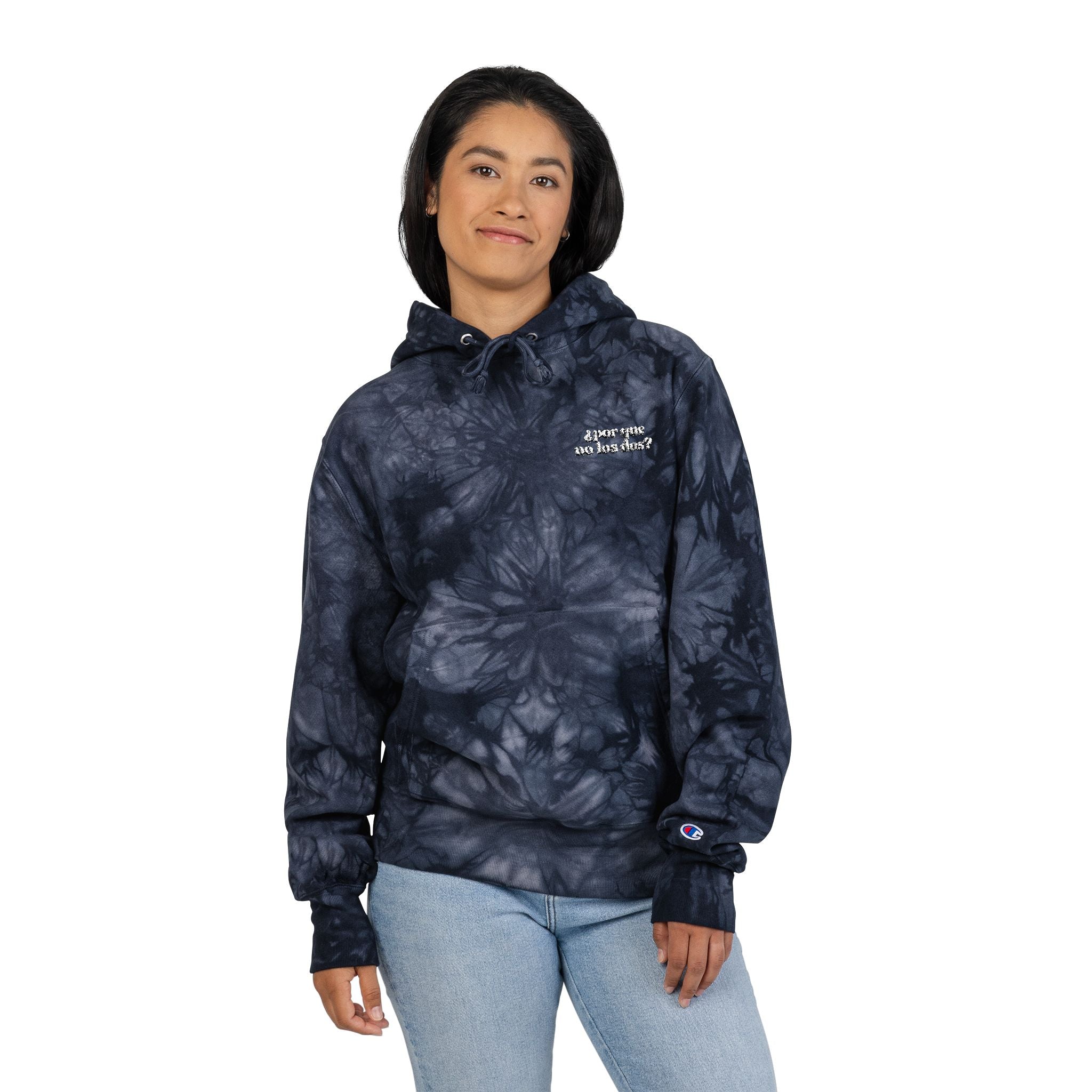 Por Que No Los Dos Tie Dye Embroidered Hoodie