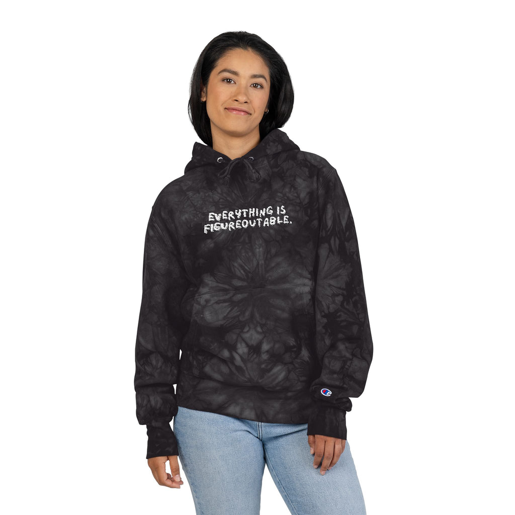 Everything is Figureoutable Tie Dye Embroidered Hoodie